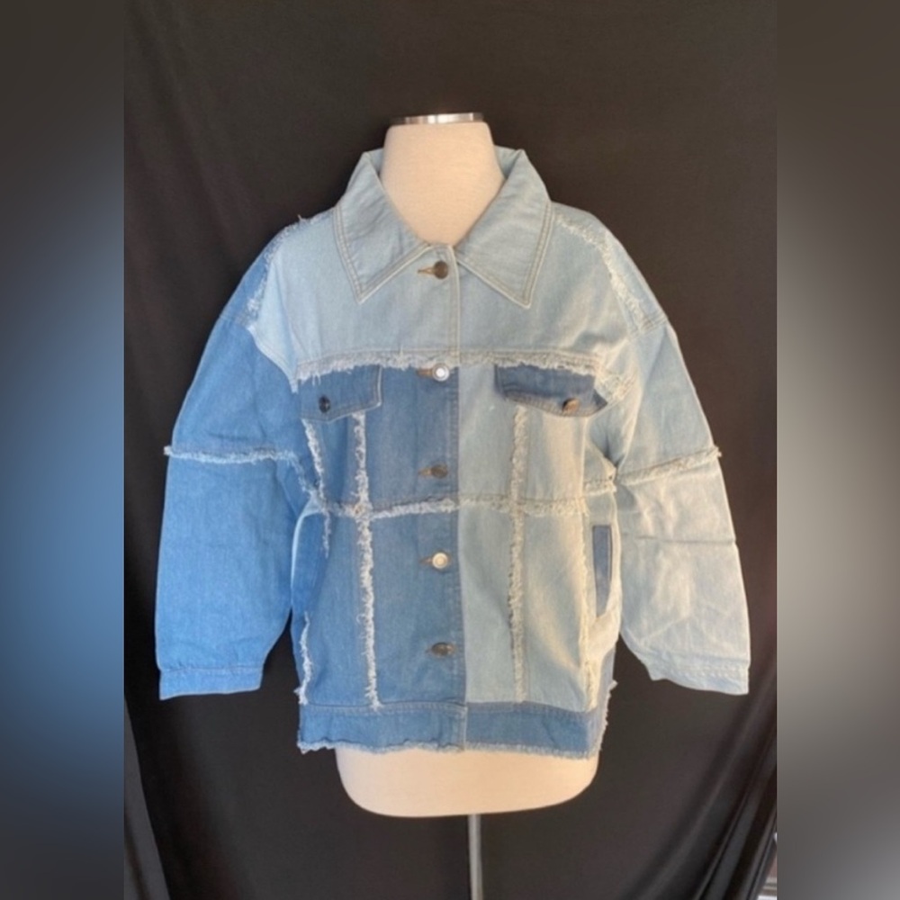 Women’s Patchwork Denim Jacket Large - image 1